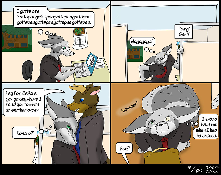 It's hard to see... But the whites of his eyes are actually a bit yellow in the last panel. >.>